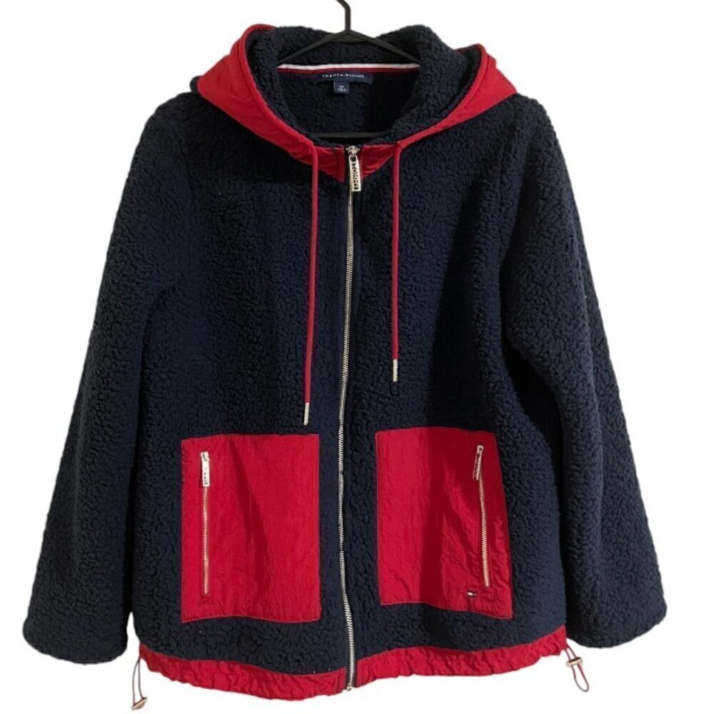 NWOT Tommy Hilfiger Nylon Pocket Faux Shearling Jacket - Picture 4 of 11